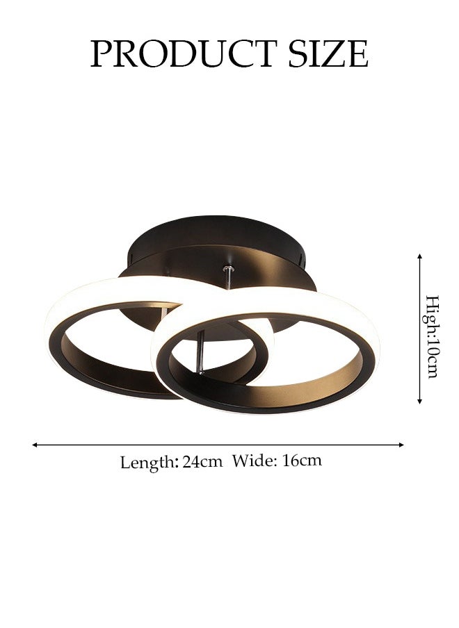 DUNISO LED Ceiling Light，Adjustable in Three Colors，Suitable for Balcony, Hallway, Foyer, Bedroom,Black  - Image 2