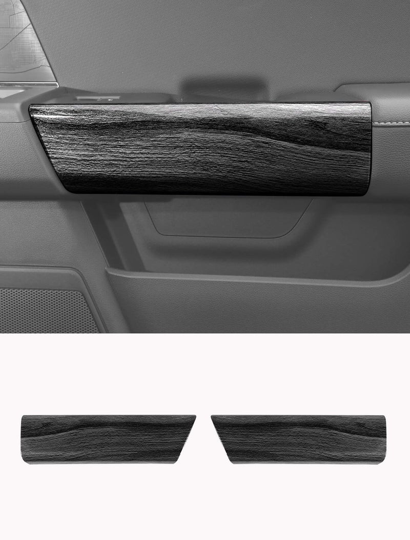 Savadicar Black Wood Grain Interior Accessories Rear Door Handles Trim Cover for Ford F150 2021present Premium Texture Interior Decor Upgrade Kit 2Piece Set - Image 2