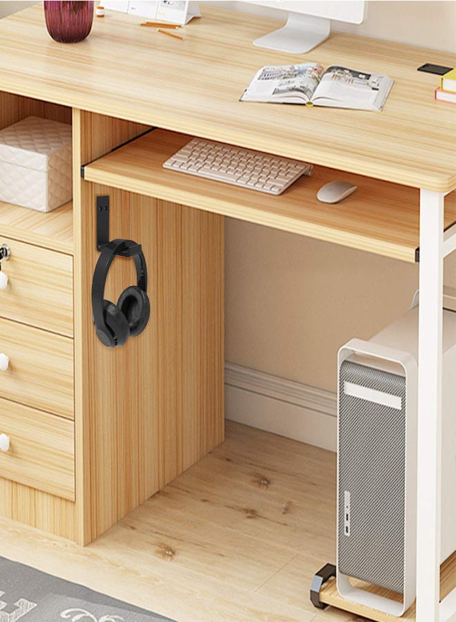 Foldable Headphone Hanger Holder Universal Headset Hook Aviation Aluminum Under Desk Mount or Adhesive Stand for Home Studio Office Game Room - Image 3