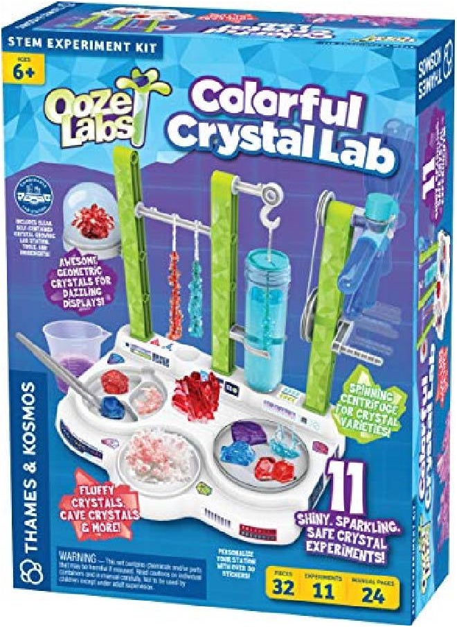 Thames & Kosmos - Ooze Labs Colorful Crystal Lab Stem Experiment Kit & Lab Setup ; Awesome Geometric Crystals Dazzling Displays With 11 Shiny Sparkly Safe Experiments ; Stickers To Decorate Your Lab - Image 1
