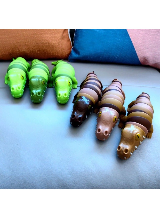 Hot-selling Crocodile Caterpillar Snap Joint Reremovable Children's Toy Decompression Toy-Color:Green "with Lights" Without Packaging  - Image 3