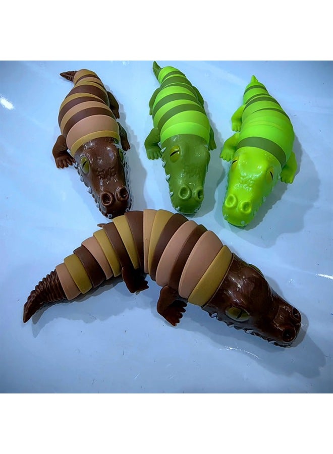 Hot-selling Crocodile Caterpillar Snap Joint Reremovable Children's Toy Decompression Toy-Color:Green "with Lights" Without Packaging  - Image 5