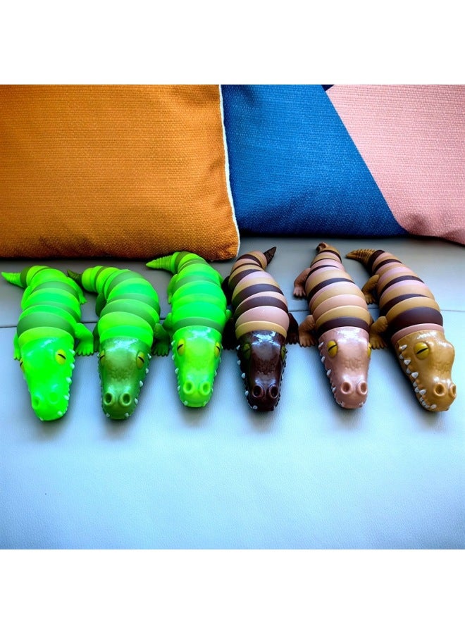 Hot-selling Crocodile Caterpillar Snap Joint Reremovable Children's Toy Decompression Toy-Color:Green "with Lights" Without Packaging  - Image 2