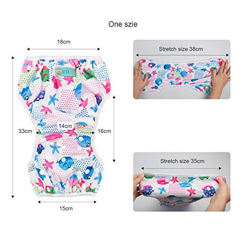 ALVABABY Swim Diapers 2pcs Baby & Toddler Snap One Size Reusable Adjustable Swim Diapers for Swim Classes SW09-10 - Image 3