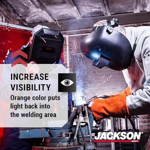 Jackson Safety Wilson 14-Mil See-Thru Welding Curtain (36292), 6 x 6 feet, Orange Vinyl Curtain, Standard Grommets, 1 / Bag, 10 / Case - Image 2