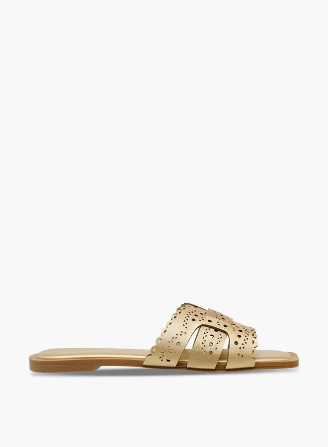 Flora Bella Women Laser Cut Flat Sandals
