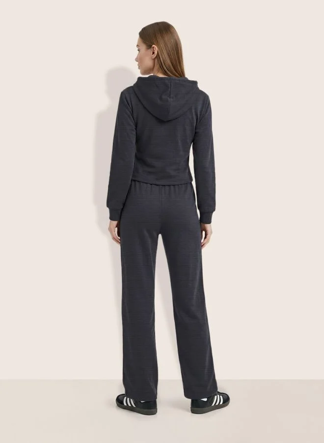 Freehand  Women Regular Fit Solid Long Sleeve High Rise Sweatshirt and Joggers Co-Ords Set  | Best Price UAE