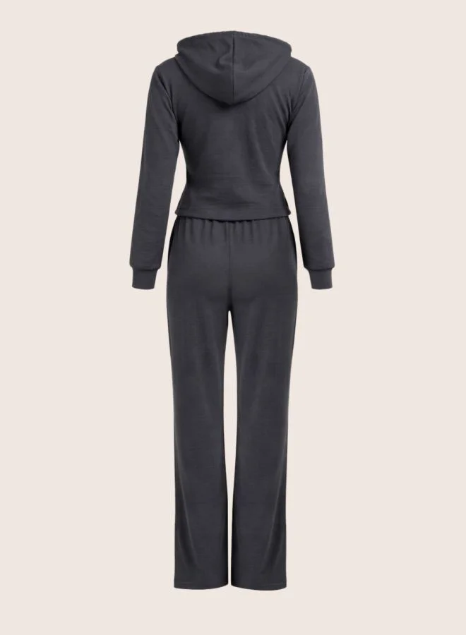 Freehand  Women Regular Fit Solid Long Sleeve High Rise Sweatshirt and Joggers Co-Ords Set  | Best Price UAE