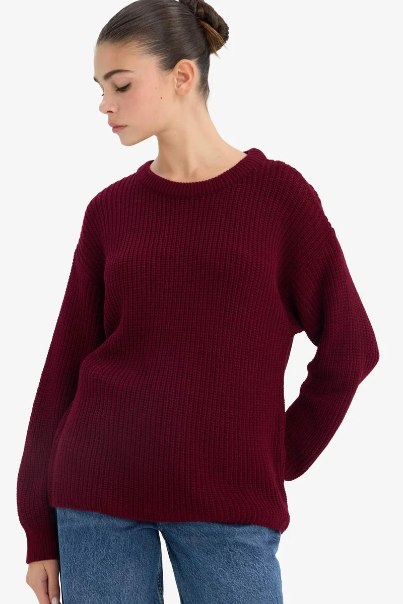 ديفاكتو Regular Fit Crew Neck Pullover