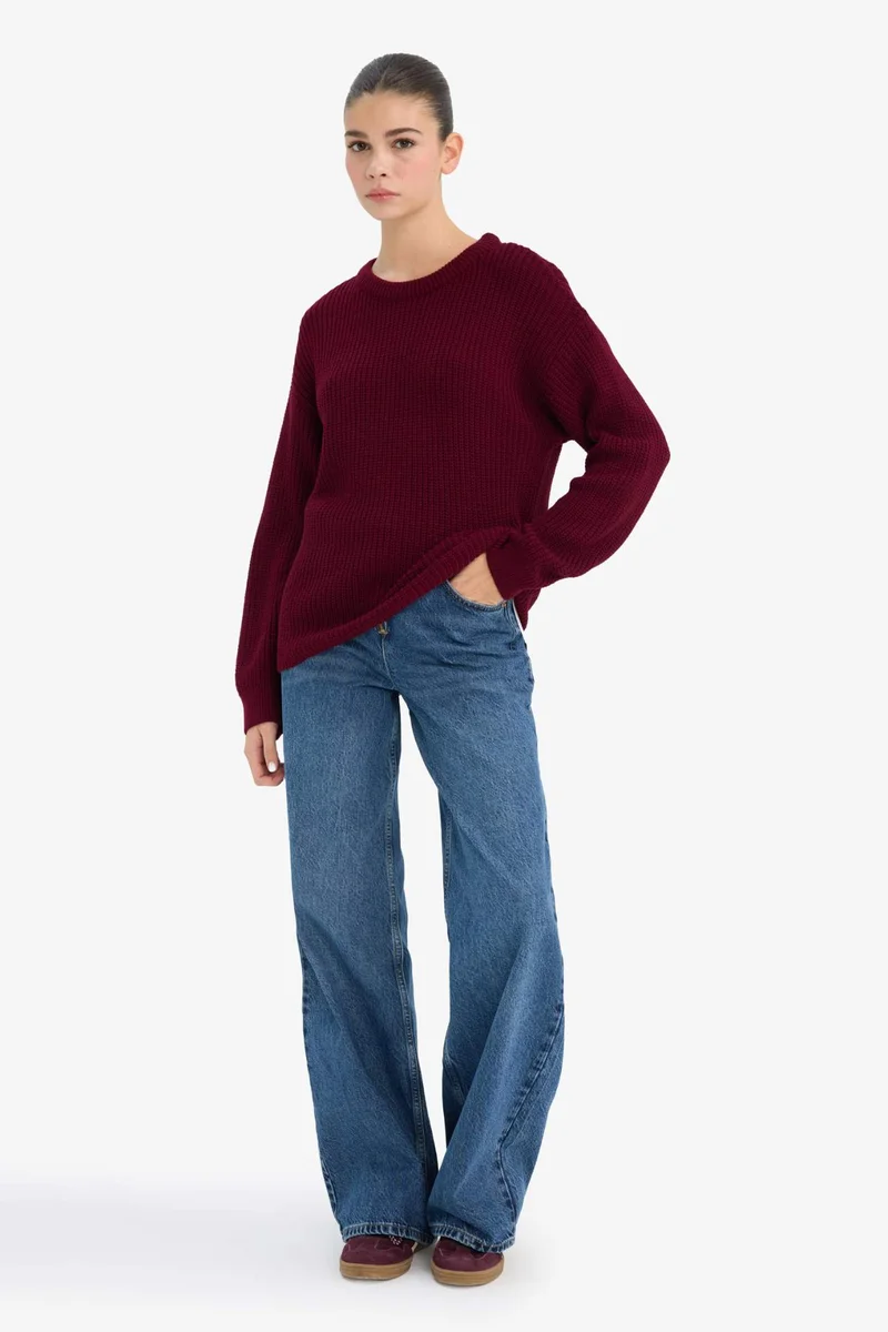 ديفاكتو Regular Fit Crew Neck Pullover