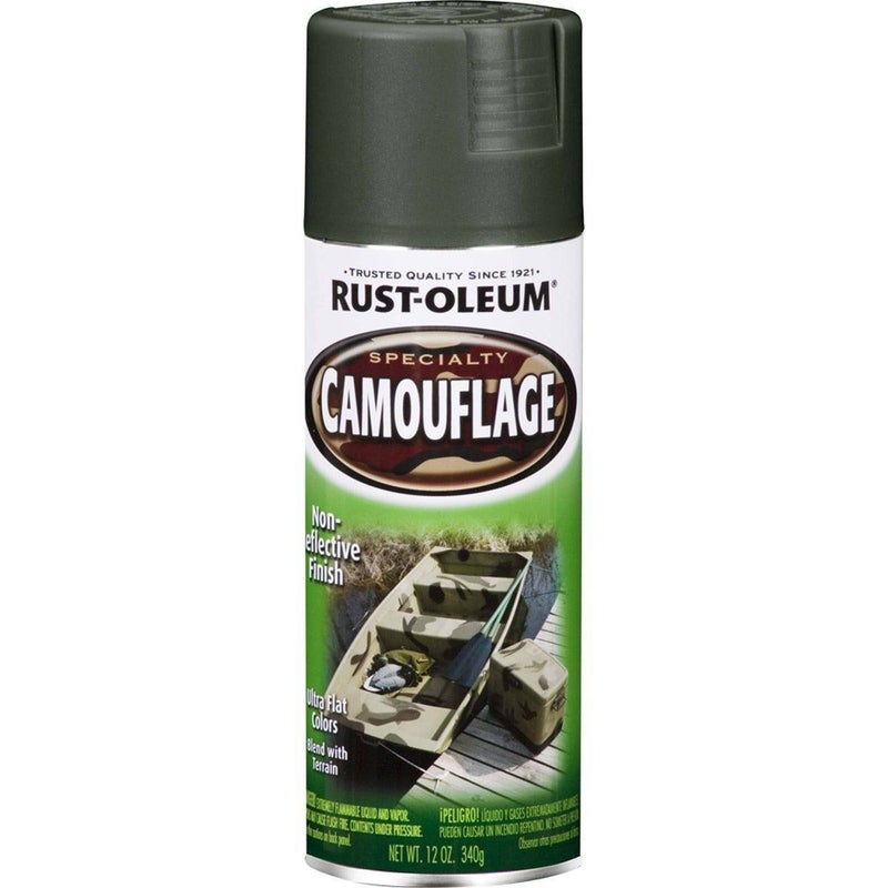 Rust-Oleum 1919830 Specialty Camouflage Spray Paint, 12 oz, Deep Forest Green - Image 1