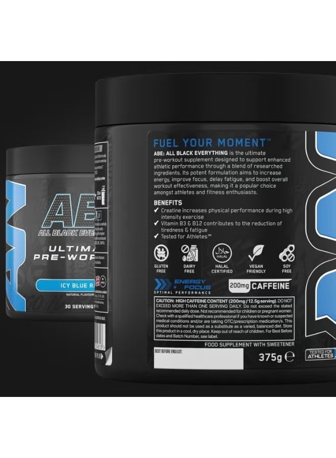 أبلايد نيوتريشن مكمل ABE Ultimate قبل التمرين بنكهة التوت الأزرق الشديد البرودة - 30 حصة - 375 جم - Image 3