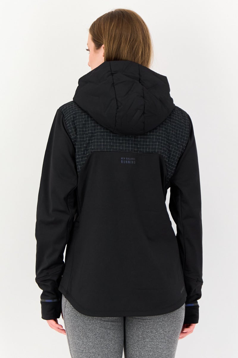New Balance Women Sportswear Fit Hooded Running Jacket, Black - Image 2