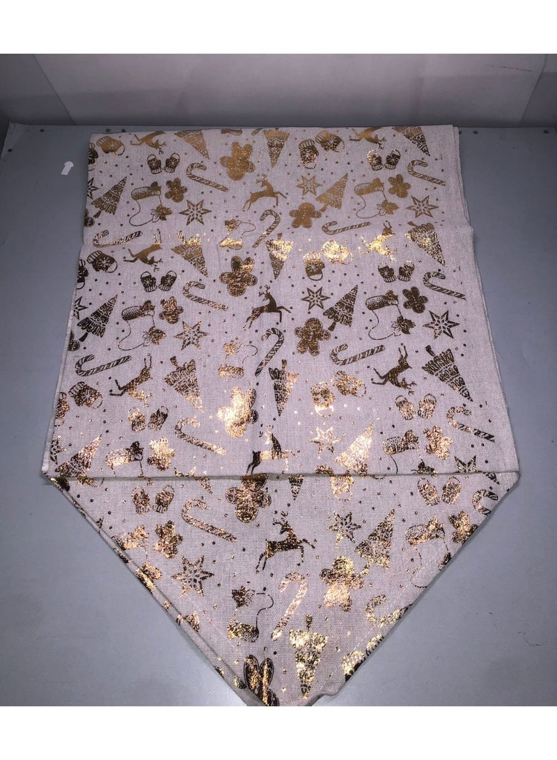 2 Meter Christmas Runner Tablecloth Santa and Reindeer Christmas Runner - Image 1