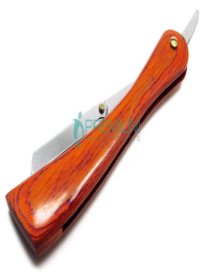 PREMIUM INSTRUMENTS Polished Fine Wooden Handle Straight Shaving Barber Razors (Limited Edition) - Image 2