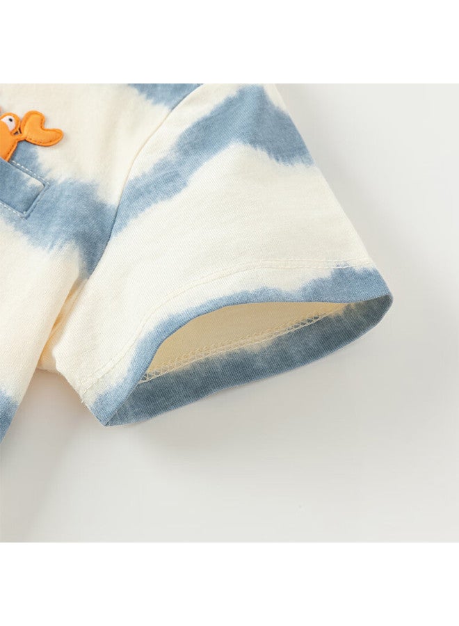 Dave & Bella David Bella Boys' Five-Point Pants Set Stylish Summer Children'S T-Shirt Jeans Two-Piece Baby Clothes - Image 2