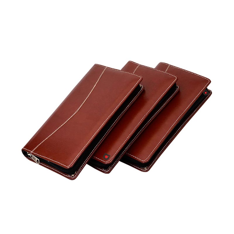 COI File Cover for Documents/Cheque Book Holder Brown/Folder Organiser/Set of 3 - Image 1
