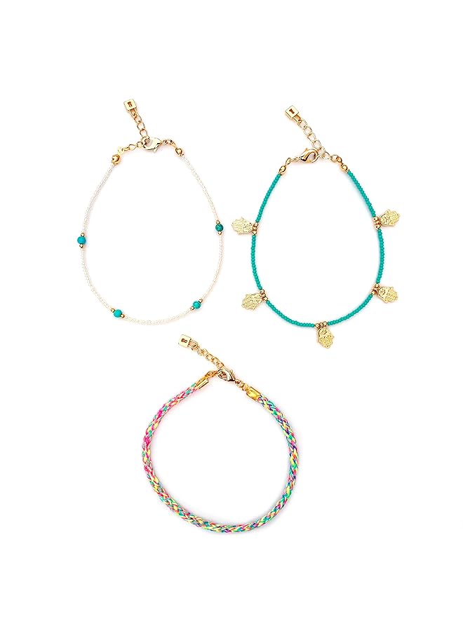 ألوان مجموعة خلخال متوسطة الحجم مكونة من 3 قطع للنساء متعدد الألوان Ee3845Hsetmx - Image 1