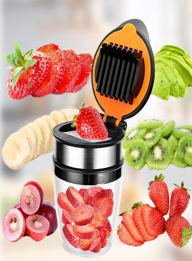 XPAPOV Strawberry Slicer Egg Slicer Stainless Steel for Soft Fruit with Anti-Slip Base, Quickly Making Fruit Vegetable Salad - Image 2