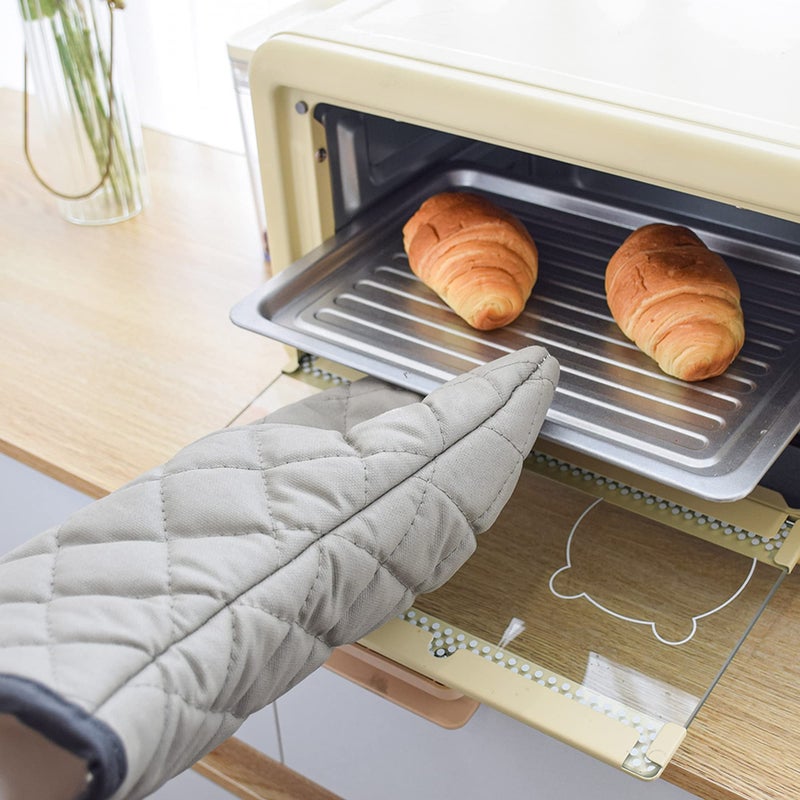 ARCLIBER Oven Mitts 1 Pair of Quilted Terry Cloth Cotton Lining,Extra Long Professional Classic Oven Mitt Heat Resistant Kitchen Oven Gloves,16 Inch - Image 4