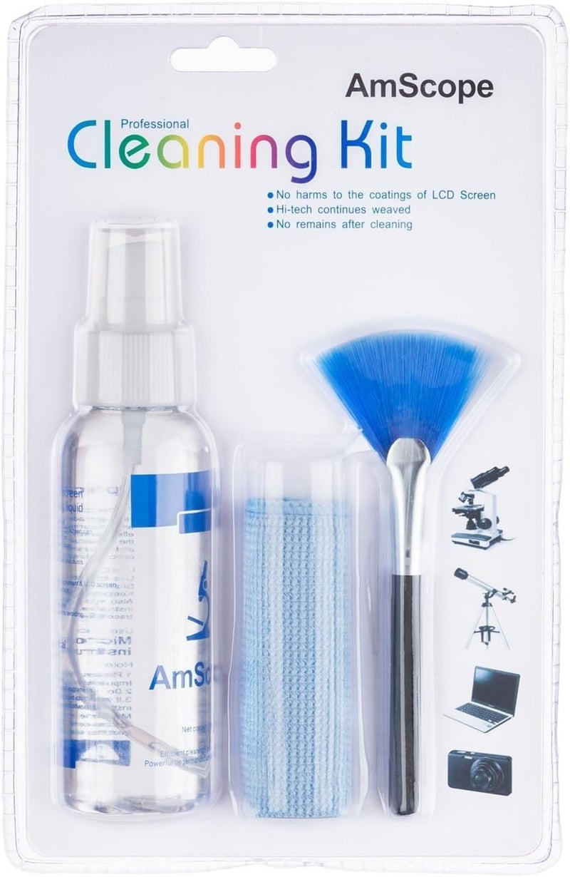 AmScope CKI 3 in 1 LCD Professional Cleaning Kit for Laptop TV Monitor and Camera Lens - Image 1