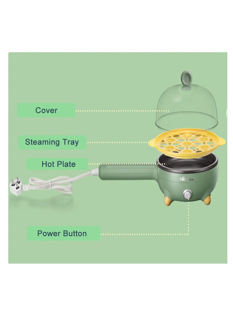 Bear - Automatic Electric Rapid Egg Boiler Fry Pan 350W Small Multifunction Non-stick Frying Cooking Pan With Steamer Cooker For Home Breakfast (3Pin Au/Cn Plug) - Image 1