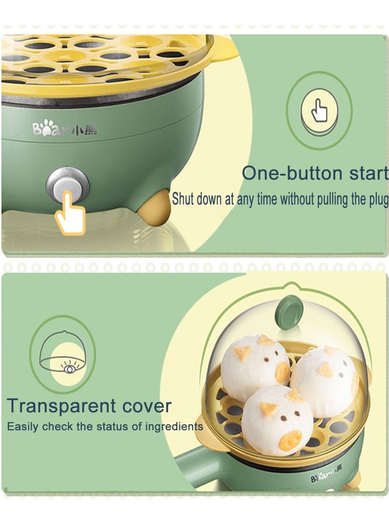 Bear - Automatic Electric Rapid Egg Boiler Fry Pan 350W Small Multifunction Non-stick Frying Cooking Pan With Steamer Cooker For Home Breakfast (3Pin Au/Cn Plug) - Image 1
