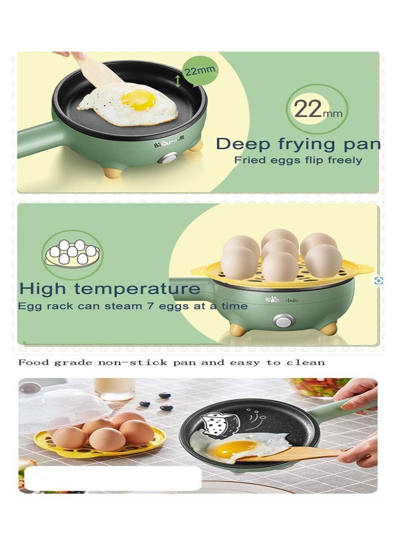 Bear - Automatic Electric Rapid Egg Boiler Fry Pan 350W Small Multifunction Non-stick Frying Cooking Pan With Steamer Cooker For Home Breakfast (3Pin Au/Cn Plug) - Image 1