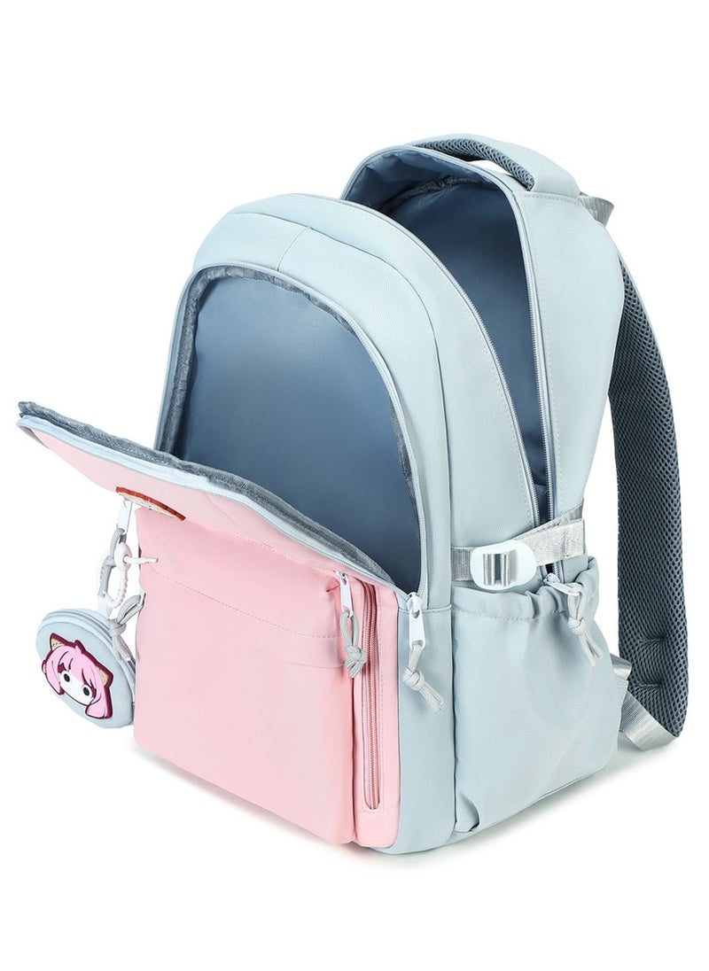 Generic - 607 Lightweight Laptop School Travel Multi-pocket Multi-Compartment Large Capacity Women's Water-resistant Collage Daily Use Backpack Bag - Pink - Image 1