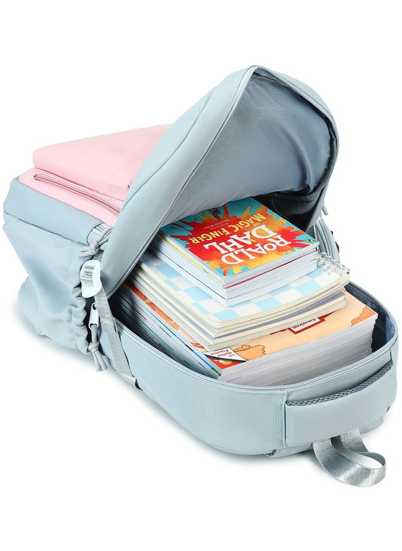 Generic - 607 Lightweight Laptop School Travel Multi-pocket Multi-Compartment Large Capacity Women's Water-resistant Collage Daily Use Backpack Bag - Pink - Image 1