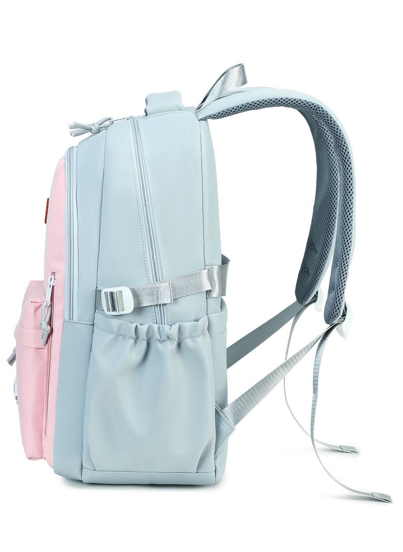 Generic - 607 Lightweight Laptop School Travel Multi-pocket Multi-Compartment Large Capacity Women's Water-resistant Collage Daily Use Backpack Bag - Pink - Image 1