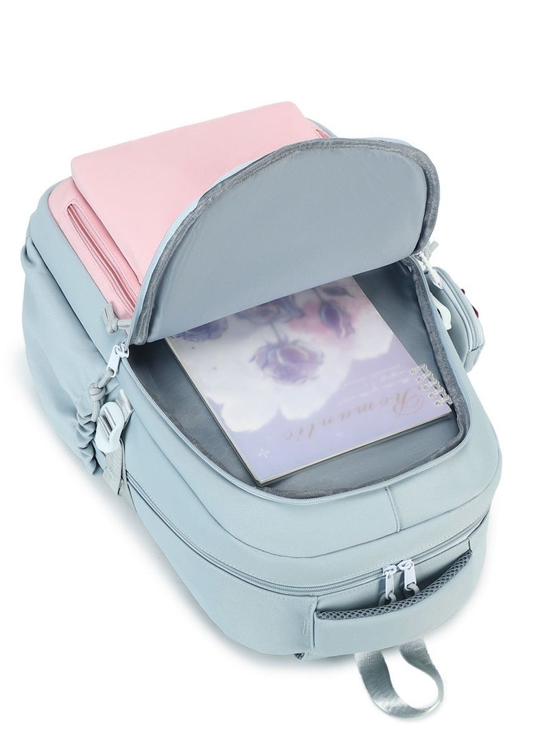 Generic - 607 Lightweight Laptop School Travel Multi-pocket Multi-Compartment Large Capacity Women's Water-resistant Collage Daily Use Backpack Bag - Pink - Image 1