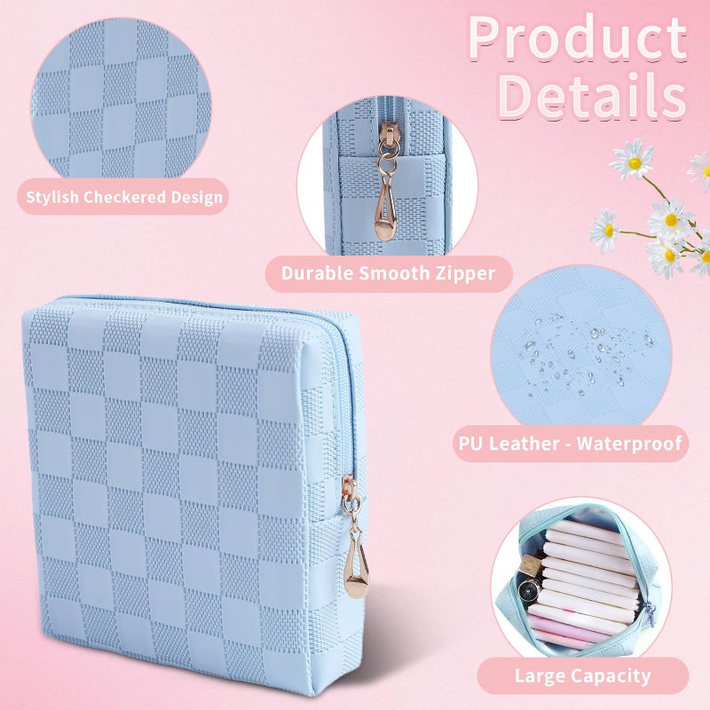 Teircno Period Bag for women Girls | PU Leather Sanitary Napkin Storage Bag | Cute Pads Bags for Period | Discreet Menstrual Pouch for Pads, Tampons, Menstrual Cups | Perfect for Travel & Daily Use - Image 3