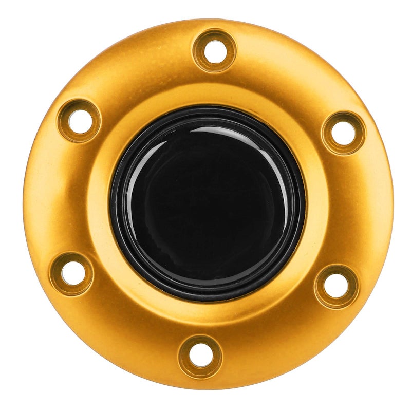 Gold Steering Wheel Horn Button Cover Cap 85mm Diameter Fits 6 Bolt Standard Wheel - Image 2
