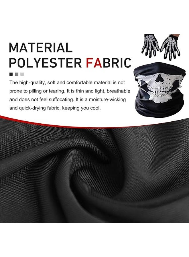 Skull Neck Gaiter Mask, Halloween Bandana Ghost Masks, Motorcycle Half Face Mask, for Most Motorcycles - Image 2