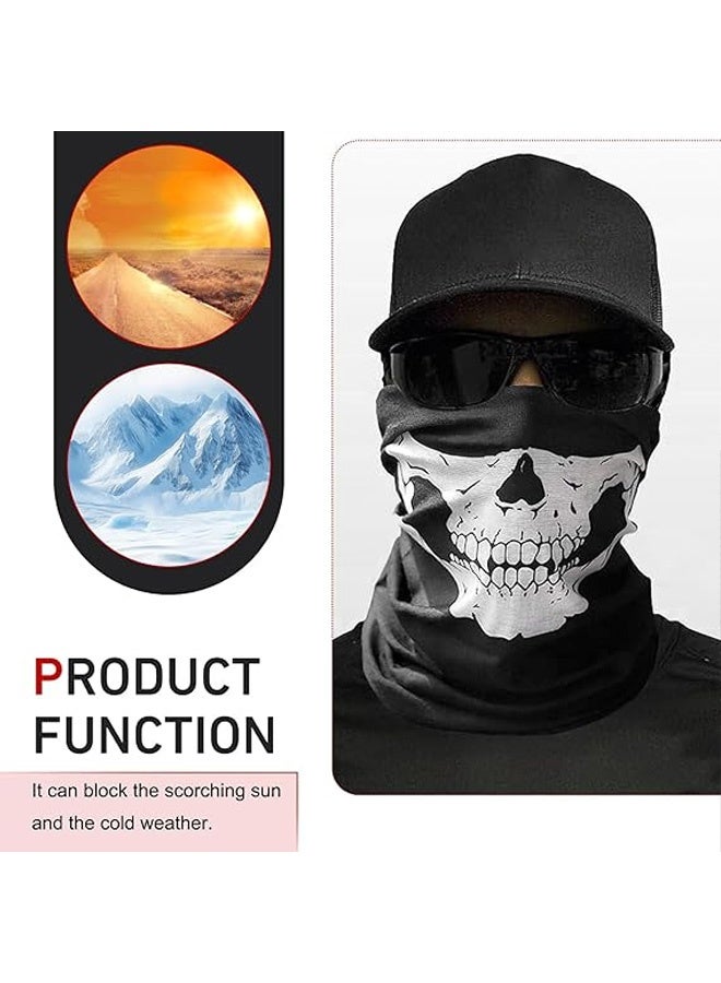 Skull Neck Gaiter Mask, Halloween Bandana Ghost Masks, Motorcycle Half Face Mask, for Most Motorcycles - Image 3