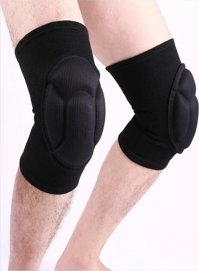 DOUSHI Sponge Knee Pads, Thick Anti-Slip Collision Avoidance Design, Knee Pain Pads Safety Guard, Adult Warm Avoidance Knee Sleeve for Dancing, Gym, Volleyball, Running, Outdoor Sport (2Pcs, Size M) - Image 2