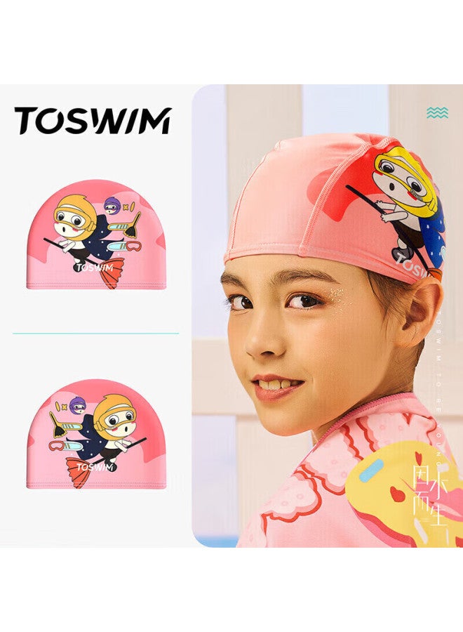 Toswim Swimming Cap For Boys And Girls, Comfortable Breathable Fabric Swim Cap With Ear Protection, Non-binding Children's Swimming Cap - Dream Game - Image 1
