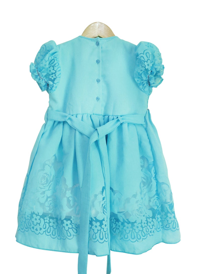 كيدابهو فستان سموكد للفتيات من كيدز - أزرق فاتح - Image 5