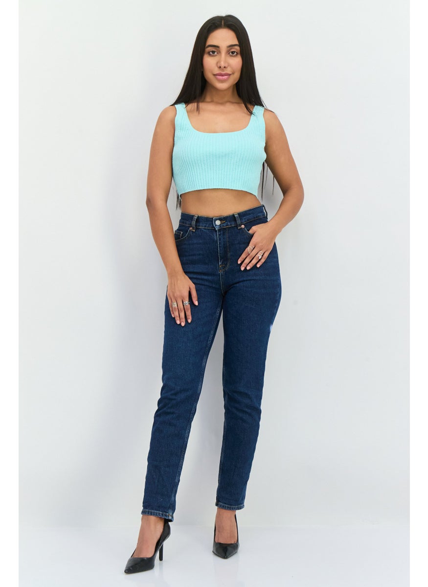 SELECTED FEMME - Women Slim Fit Washed  Denim Jeans, Blue - Image 1
