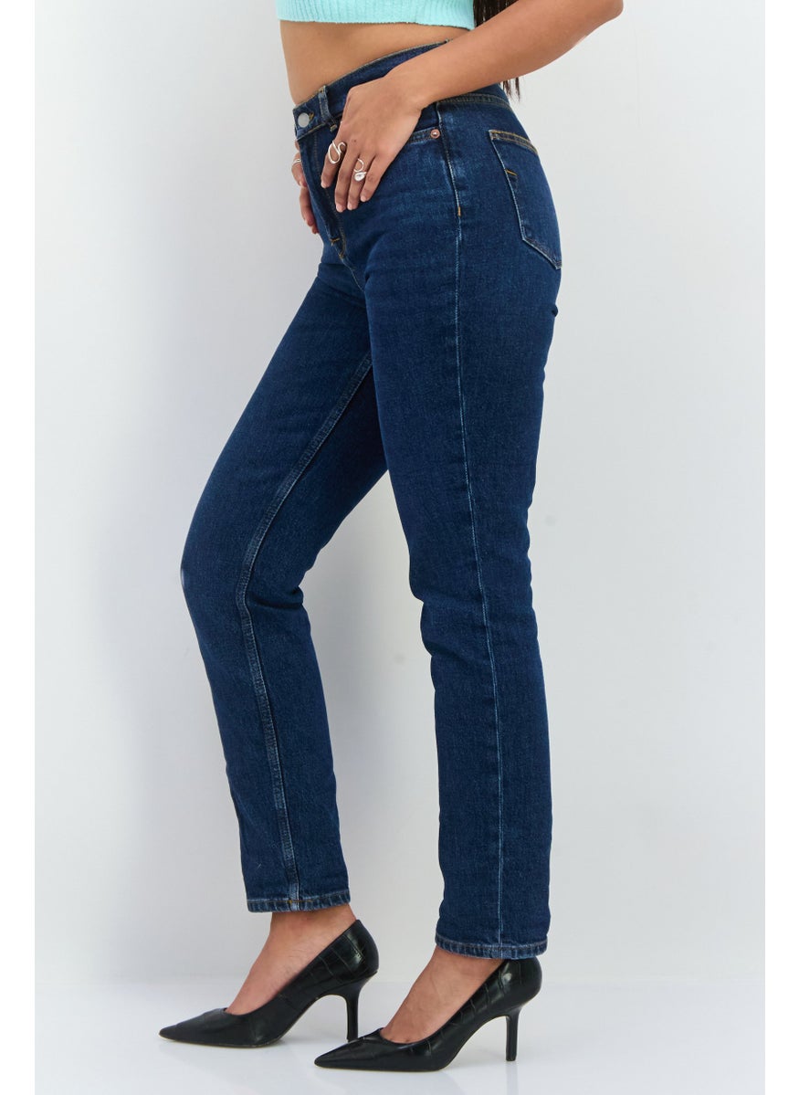 SELECTED FEMME - Women Slim Fit Washed  Denim Jeans, Blue - Image 1