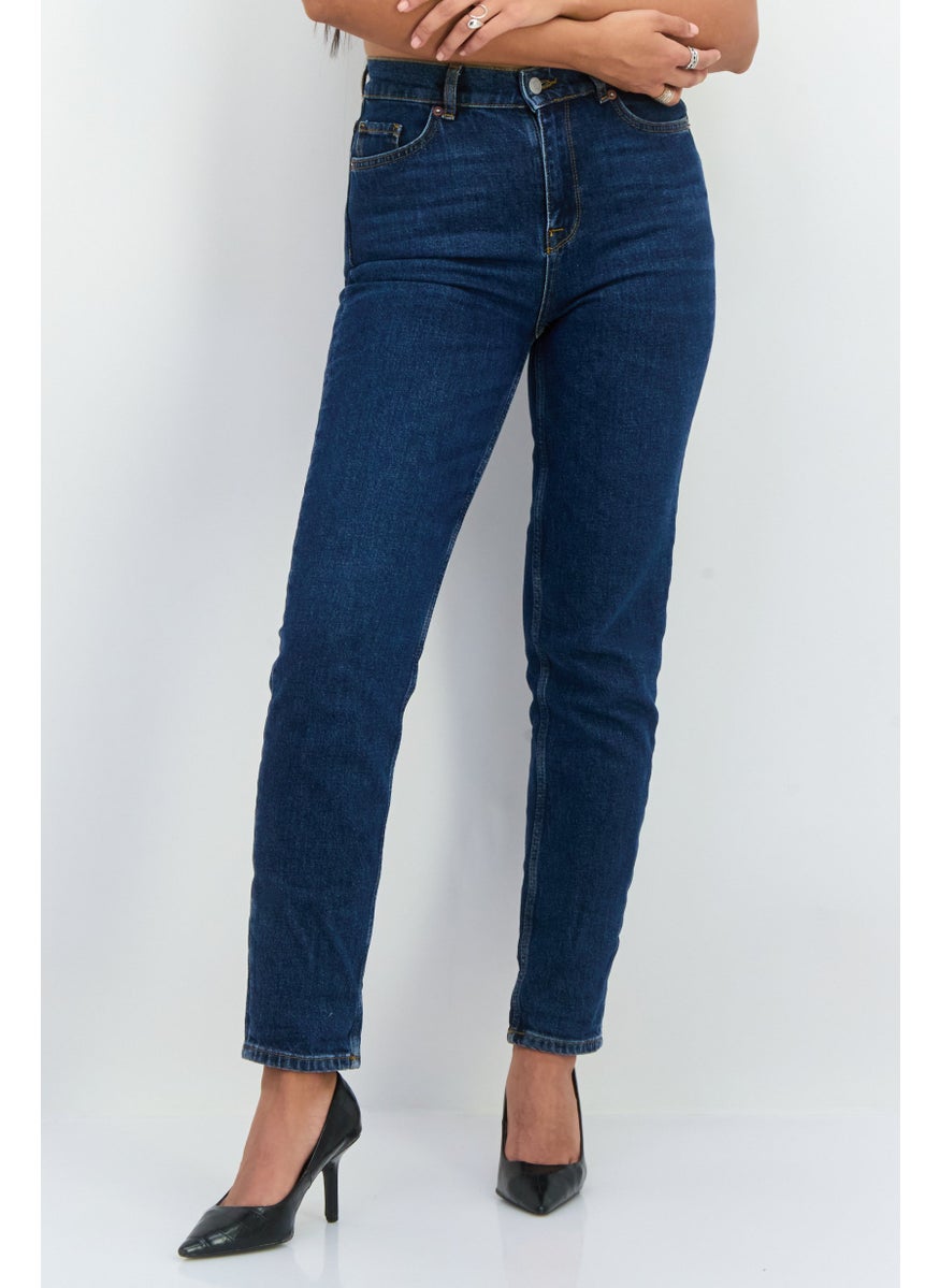 SELECTED FEMME - Women Slim Fit Washed  Denim Jeans, Blue - Image 1