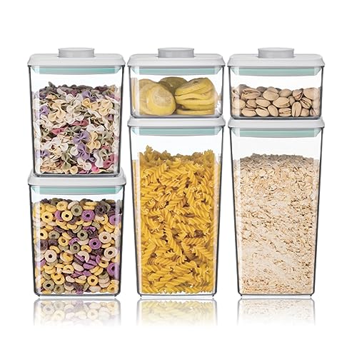 Ankou Airtight Food Storage Container Sets with Lids 6Pcs Pop Containers for Kitchen Pantry Organization BPA-Free Stackable Kitchen Storage Containers for Cereal Flour Sugar (0.5, 1.2, 1.8qt)*2 - Image 1