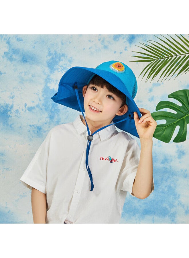 Lemonkid Children's Sun Protection Hat, Girls' Sun Visor Cap, Baby Fisherman Hat, Infant Boys' Sunhat, Starry Blue Lion, Size 58 - Image 3