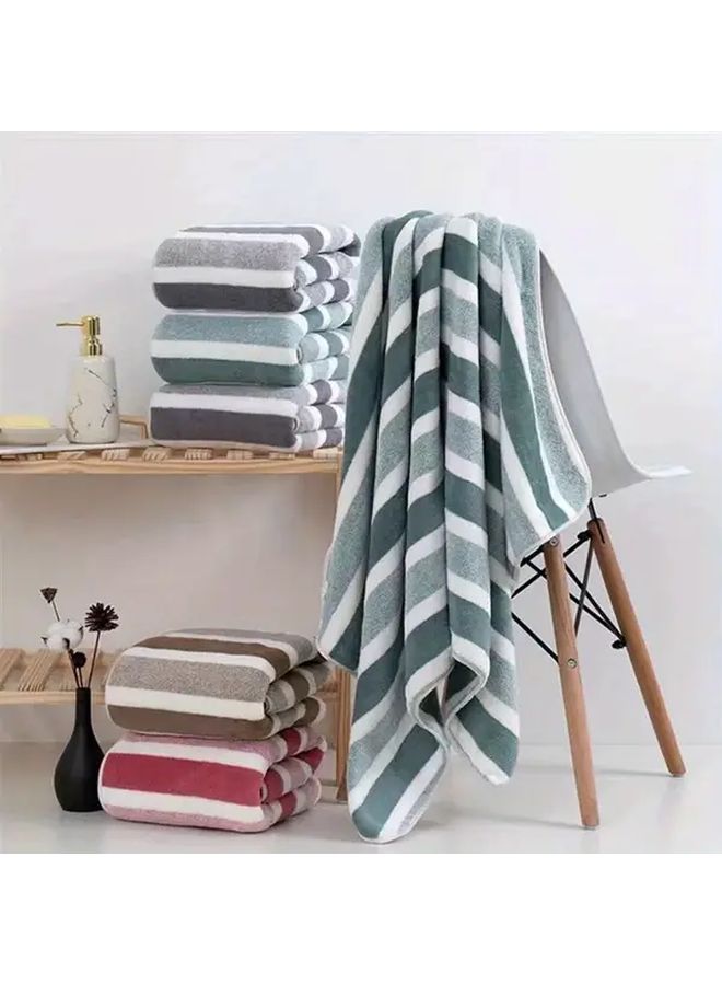 8pcs Grey Bath Towel Set Two Tone Striped Design Hotel Quality Ultra Soft Ultra Absorbent Lint Free Includes 2 Bath Towels 2 Hand Towels 4 Washcloths Premium Daily Bathing - Image 4