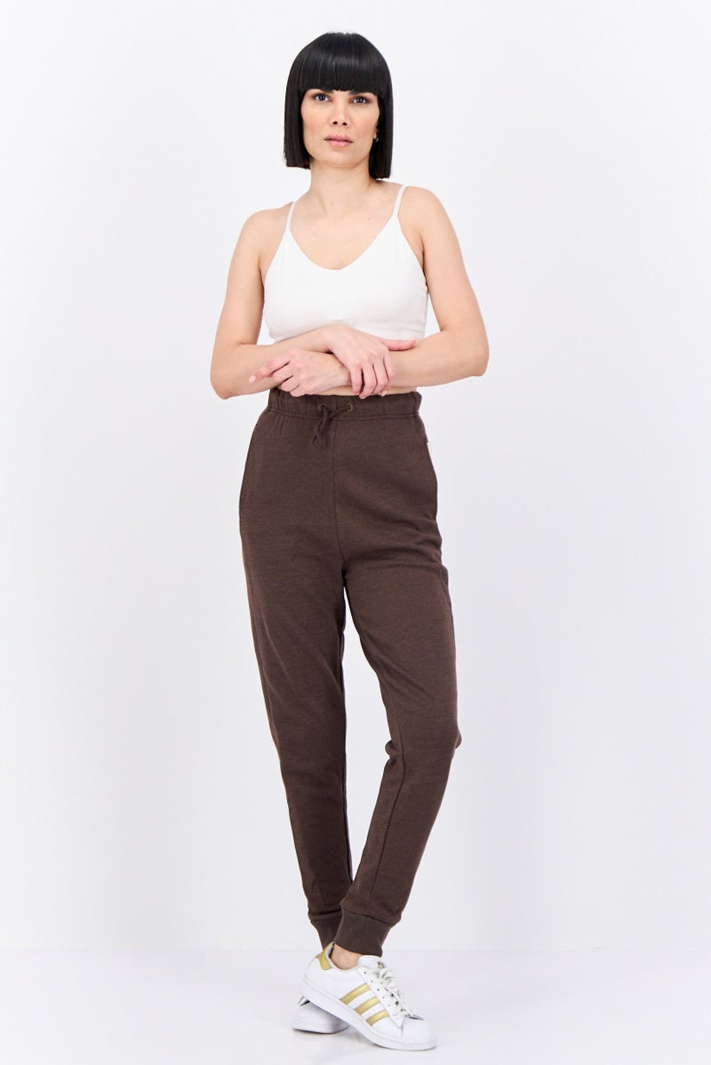 Adidas Women Regular Fit Training Sweatpants, Brown  - Image 4