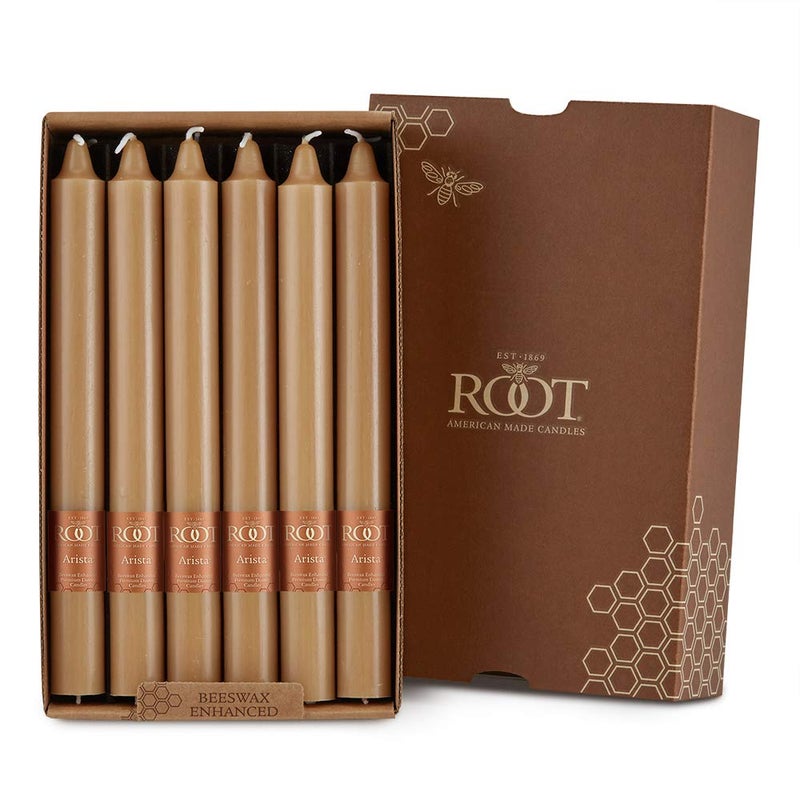 Root Candles Unscented Dinner Candles Premium Beeswax Blend Boxed Candle Set, 9-Inch, Beeswax, 12-Count - Image 2