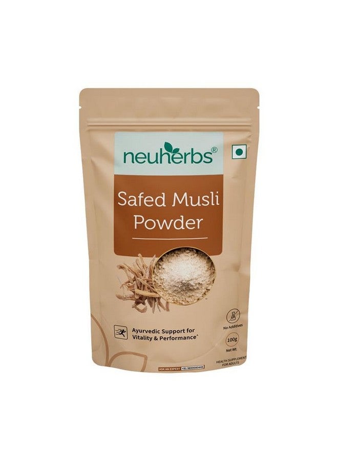 Neuherbs Safed Musli Root Powder - 100 GM | Ayurvedic Support for Vitality & Performance | Herbal Supplement | Support Strength & Stamina Booster - Image 1