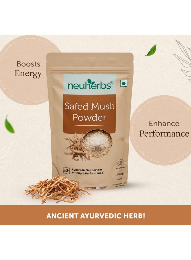 Neuherbs Safed Musli Root Powder - 100 GM | Ayurvedic Support for Vitality & Performance | Herbal Supplement | Support Strength & Stamina Booster - Image 3