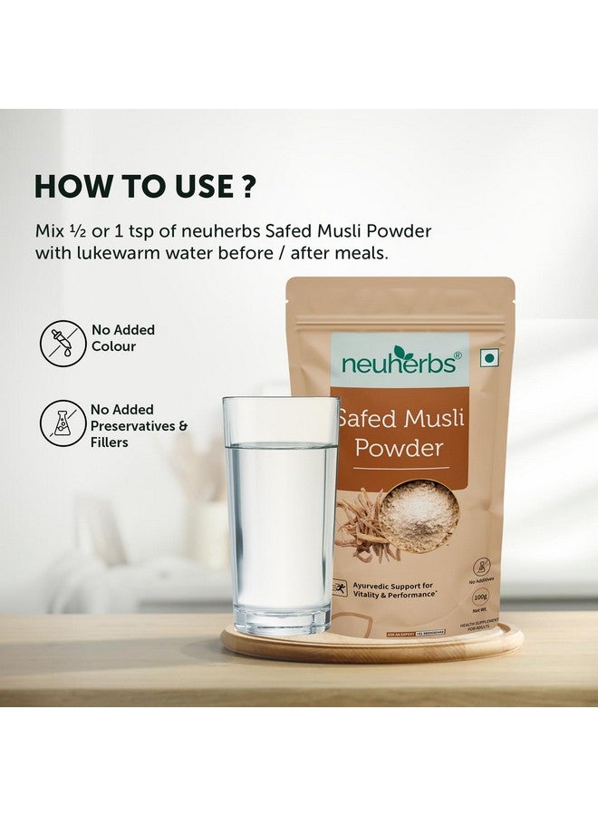 Neuherbs Safed Musli Root Powder - 100 GM | Ayurvedic Support for Vitality & Performance | Herbal Supplement | Support Strength & Stamina Booster - Image 5
